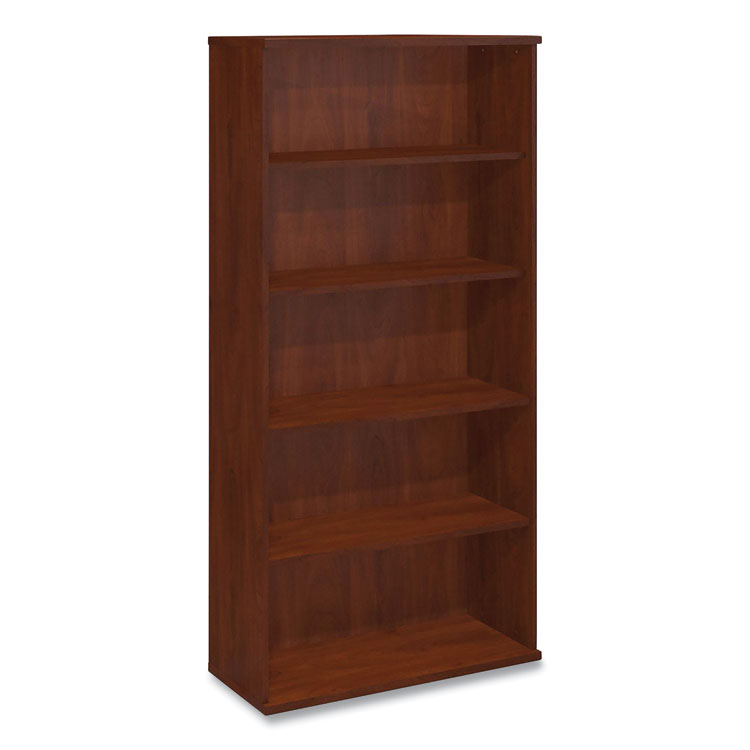 Bush Series C Collection Bookcase, Five-Shelf, 35.63w x 15.38d x 72.78h, Hansen Cherry (BSHWC24414)