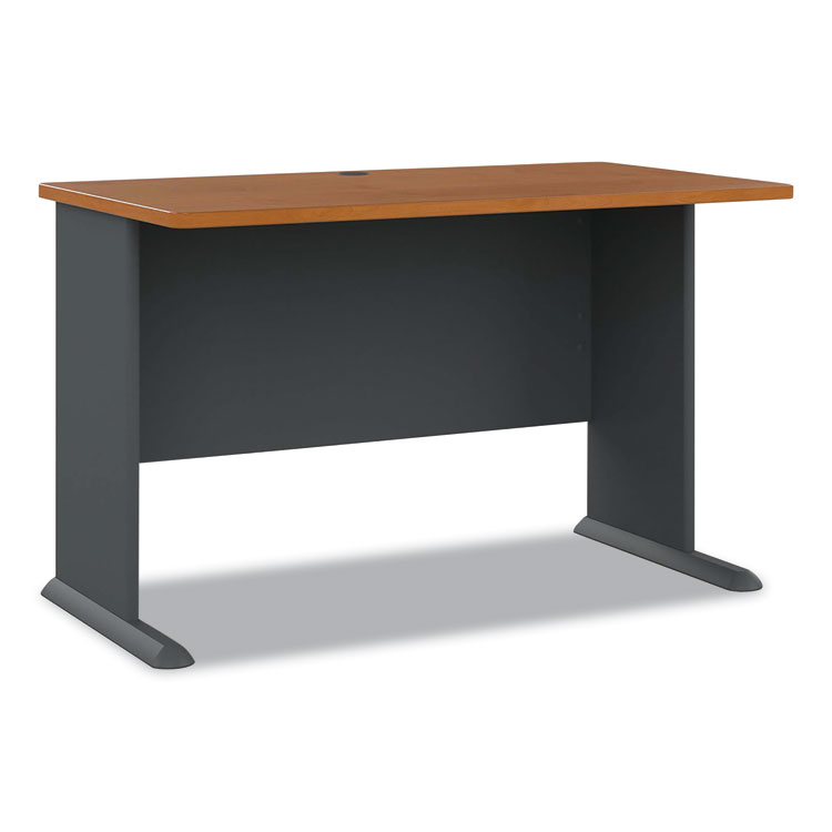 Bush Series A Collection Workstation Desk, 47.63" x 26.88" x 29.88", Natural Cherry/Slate Gray (BSHWC57448)