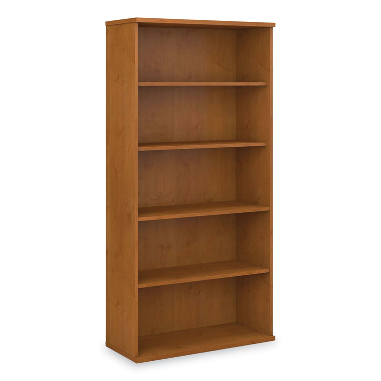 Bush Series C Collection Bookcase, Five-Shelf, 35.63w x 15.38d x 72.78h, Natural Cherry (BSHWC72414)