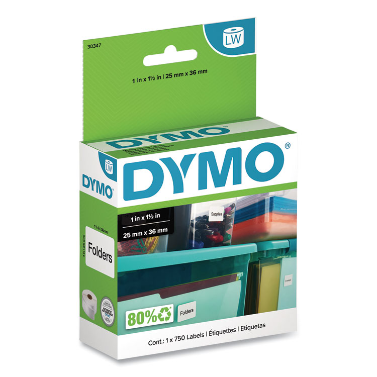 DYMO LW Multipurpose Labels, 1" x 1.5", White, 750 Labels/Roll (DYM30347)
