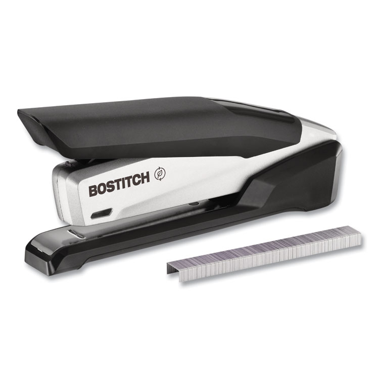 Bostitch inPOWER+28 Executive One-Finger 3-in-1 Eco-Friendly Desktop Stapler, 28-Sheet Capacity, Black/Silver (ACI1110)