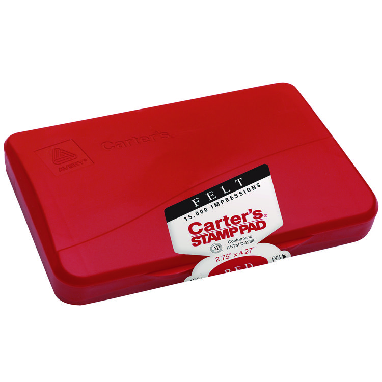 Carter's Pre-Inked Felt Stamp Pad, 4.25" x 2.75", Red (AVE21071)