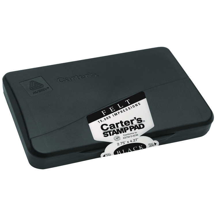 Carter's Pre-Inked Felt Stamp Pad, 4.2"5x 2.75", Black (AVE21081)