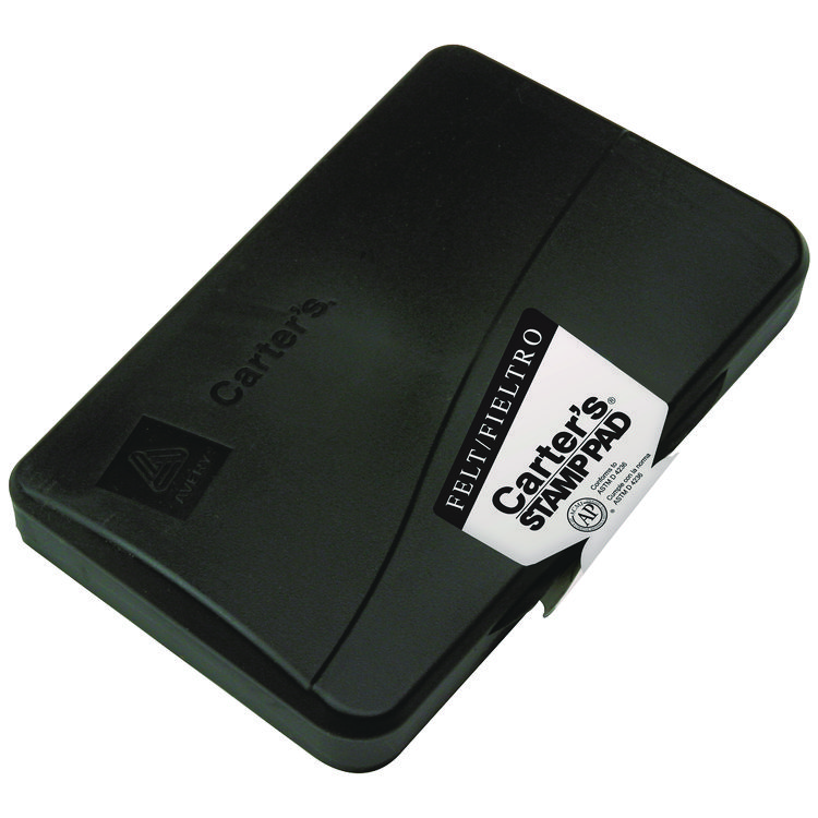 Carter's Pre-Inked Felt Stamp Pad, 6.25" x 3.25", Black (AVE21082)