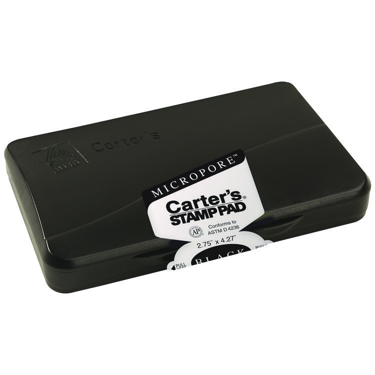 Carter's Pre-Inked Micropore Stamp Pad, 4.25" x 2.75", Black (AVE21281)
