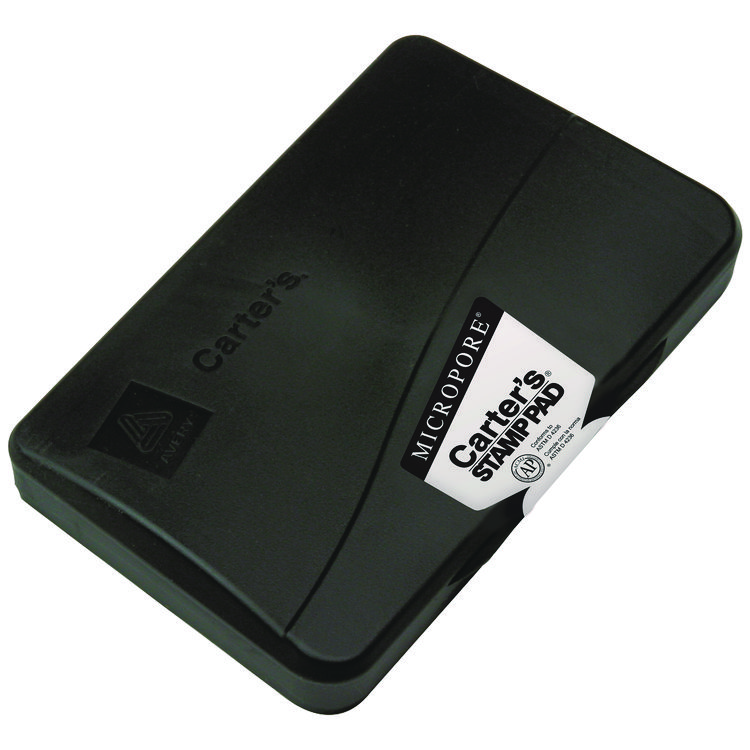 Carter's Pre-Inked Micropore Stamp Pad, 6.25" x 3.25", Black (AVE21282)