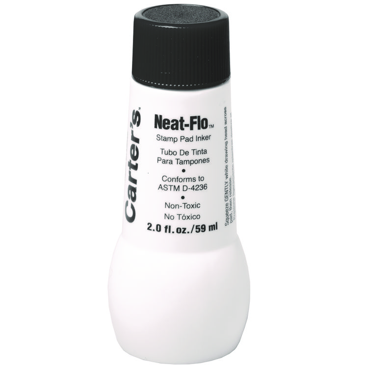 Carter's Neat-Flo Stamp Pad Inker, 2 oz Bottle, Black (AVE21448)