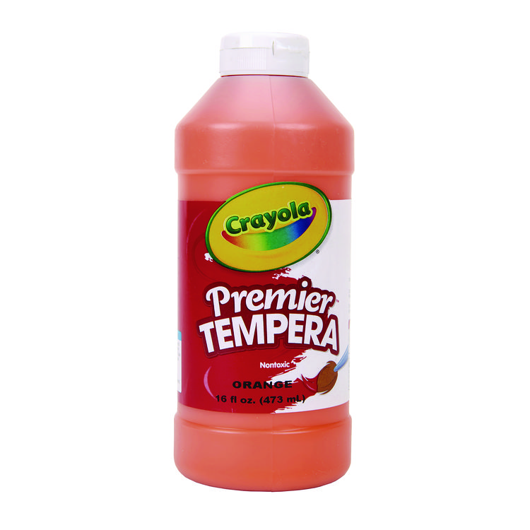 Crayola Premier Tempera Paint, Orange, 16 oz Bottle (CYO541216036)
