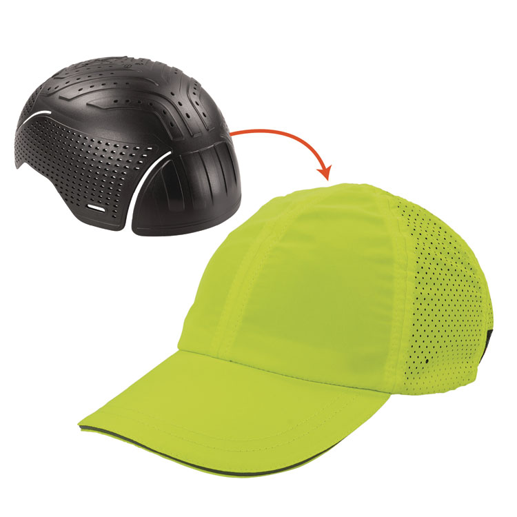 ergodyne Skullerz 8947 Lightweight Baseball Hat and Bump Cap Insert, Medium/Large, Lime (EGO23457)