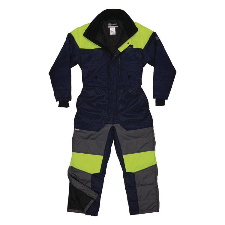 EGO41244 - ergodyne N-Ferno 6475 Insulated Freezer Coverall, Large, Navy (EGO41244)