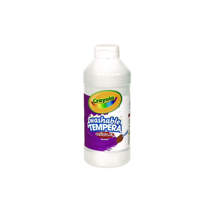 Crayola Artista II Washable Tempera Paint, White, 32 oz Bottle (CYO543132053)