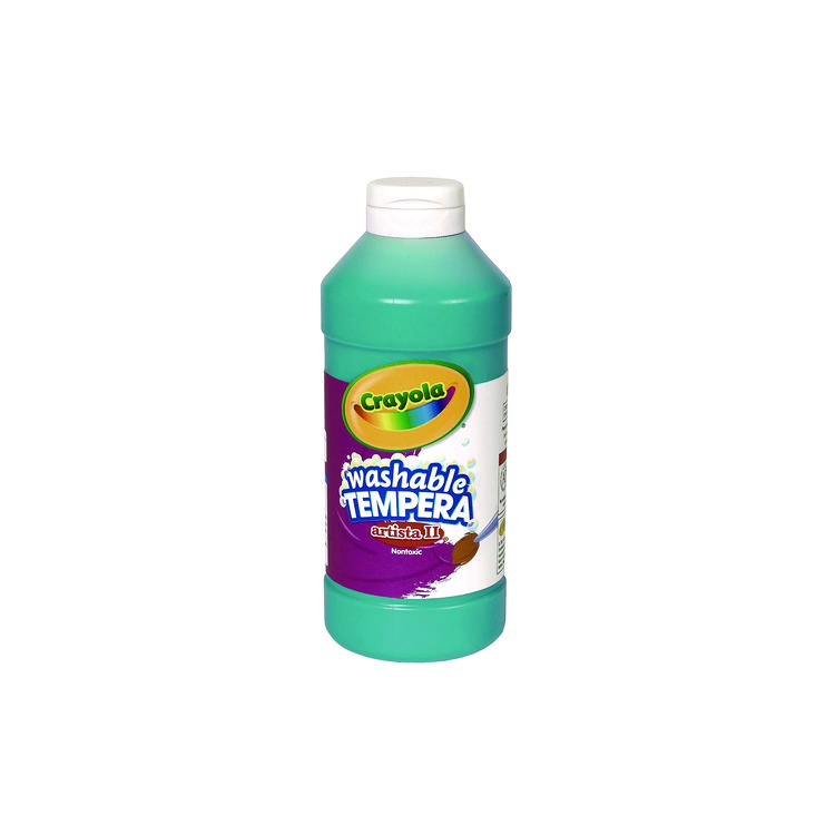 Crayola Artista II Washable Tempera Paint, Turquoise, 16 oz Bottle (CYO543155048)