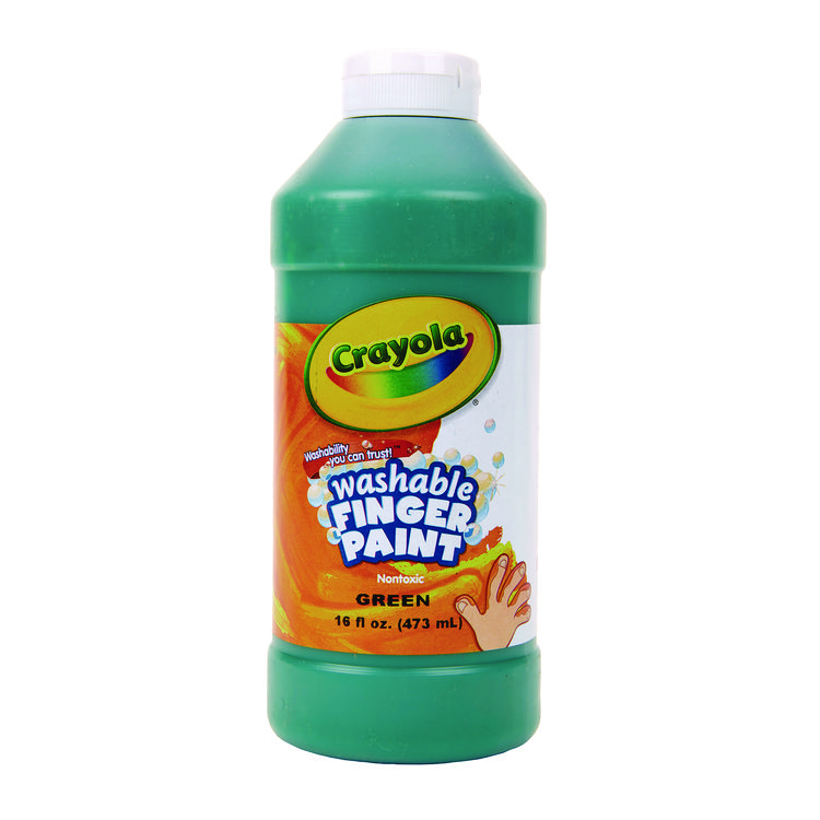 Crayola Washable Fingerpaint, Green, 16 oz Bottle (CYO551316044)