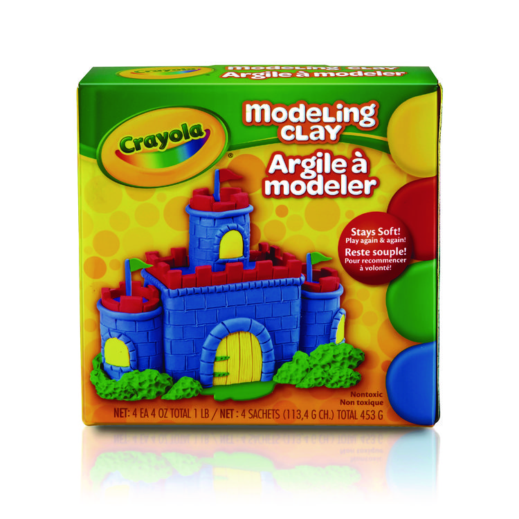 Crayola Modeling Clay Assortment, 4 oz of Each Color Blue/Green/Red/Yellow, 1 lb (CYO570300)