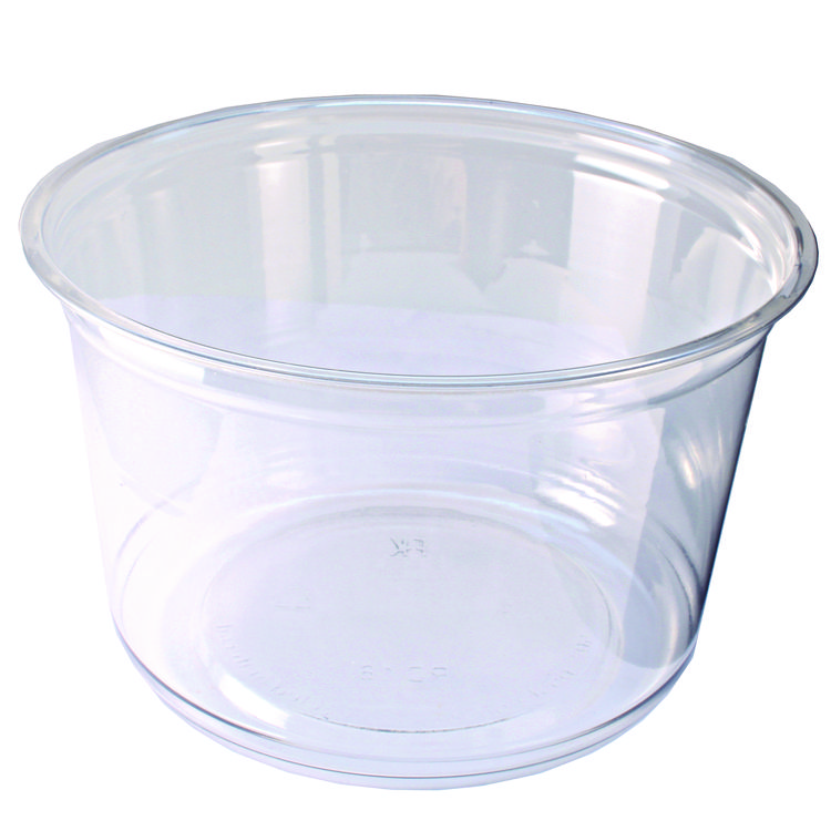 Fabri-Kal Recycleware Round Deli Container, 16 oz, 4.6" Diameter x 3" h, Clear, Plastic, 500/Carton (FABRD16)