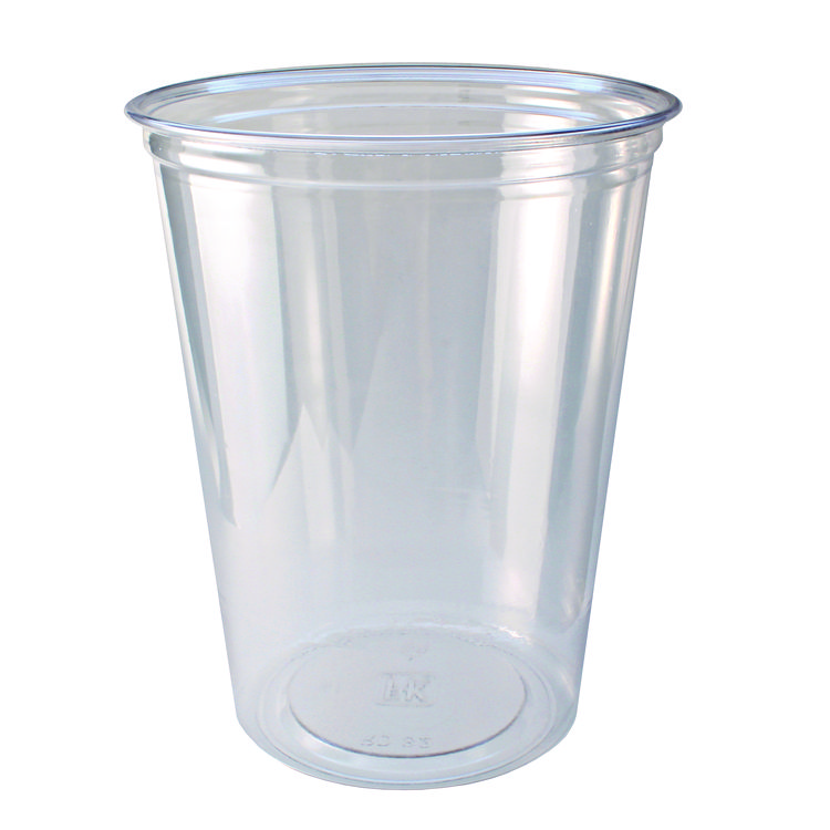 Fabri-Kal Recycleware Round Deli Container, 32 oz, 4.6" Diameter x 5.8" h, Clear, Plastic, 500/Carton (FABRD32)