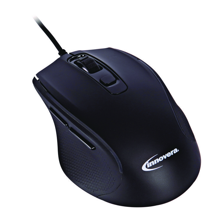 Innovera Full-Size Wired Optical Mouse, USB 2.0, Right Hand Use, Black (IVR61014)