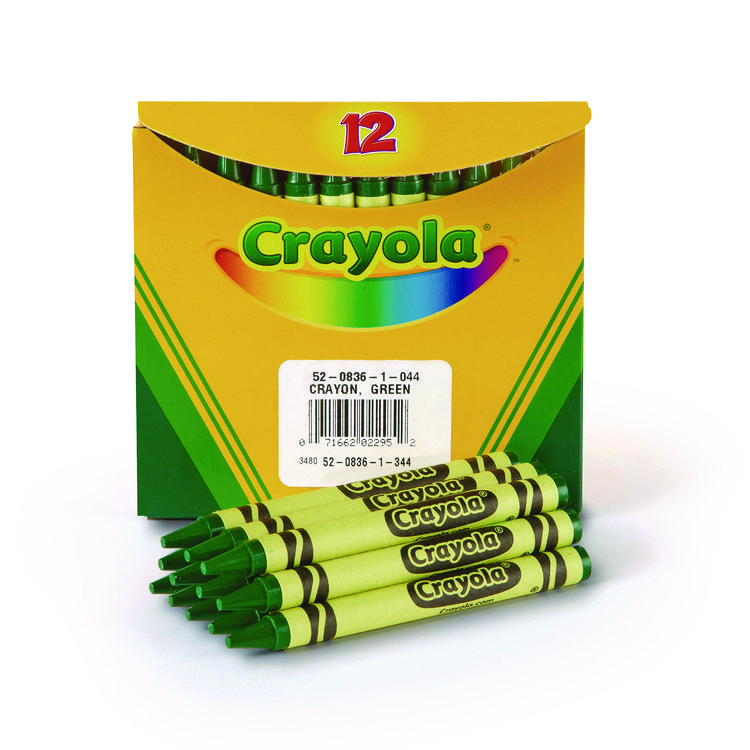 Crayola Bulk Crayons, Green, 12/Box (CYO520836044)