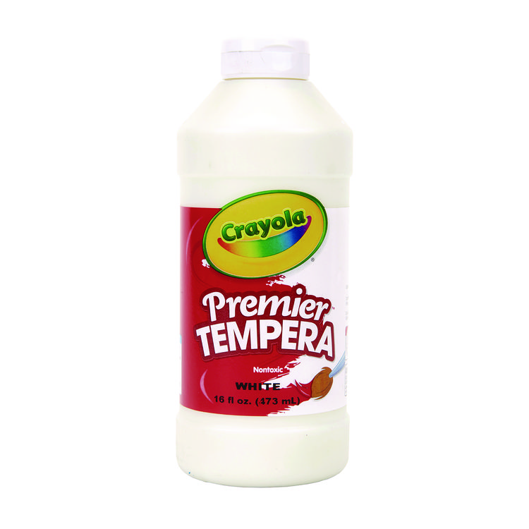 Crayola Premier Tempera Paint, White, 16 oz Bottle (CYO541216053)