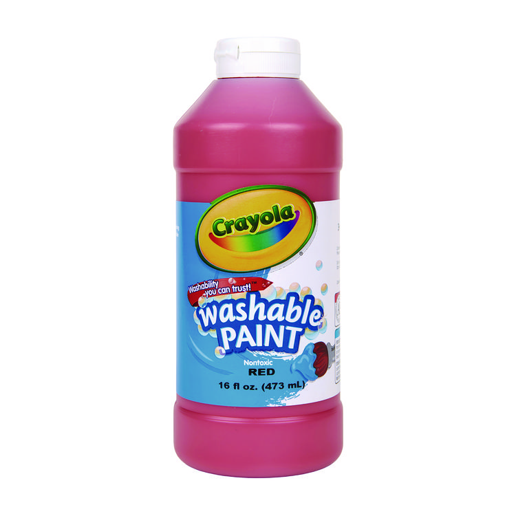 Crayola Washable Paint, Red, 16 oz Bottle (CYO542016038)