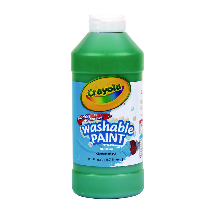 Crayola Washable Paint, Green, 16 oz Bottle (CYO542016044)