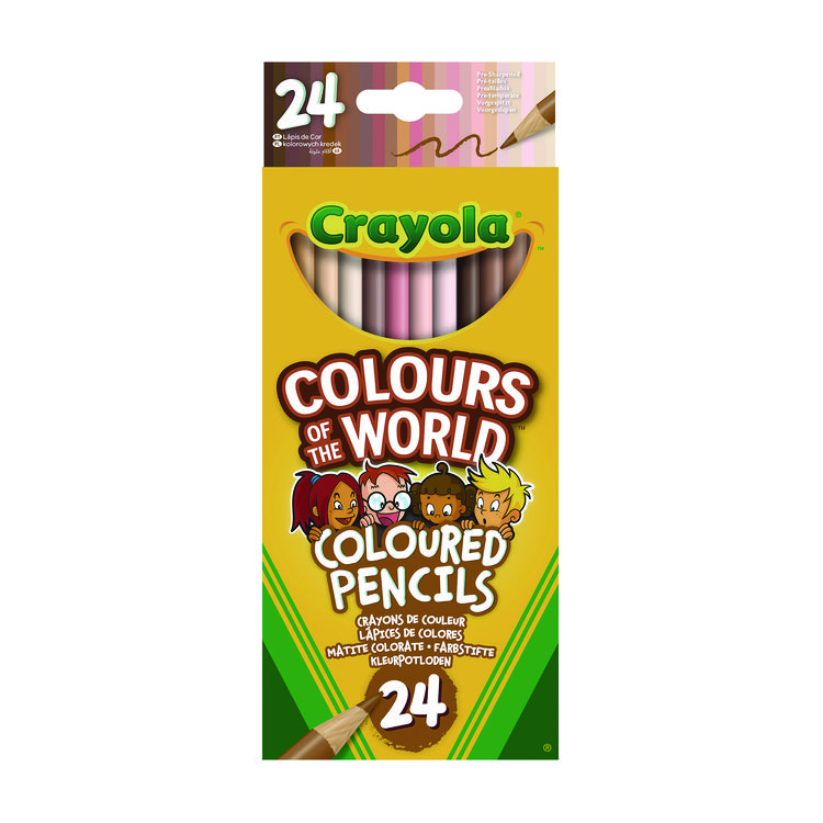 Crayola Colors of the World Colored Pencils, Assorted Lead and Barrel Colors, 24/Pack (CYO684607)