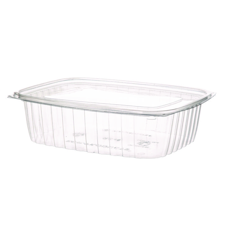 Eco-Products Renewable and Compostable Rectangular Deli Containers, 48 oz, 8 x 6 x 2, Clear, Plastic, 50/Pack, 4 Packs/Carton (ECOEPRC48)
