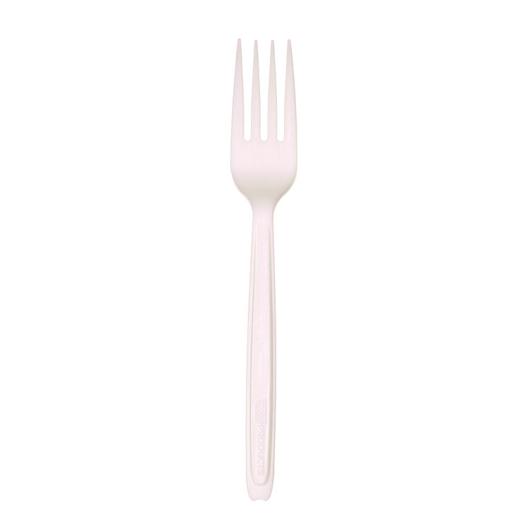 Eco-Products Cutlery for Cutlerease Dispensing System, Fork, Plastic, White, 960/Carton (ECOEPCE6FKWHT)