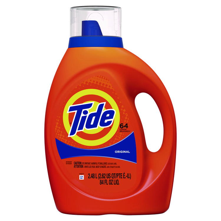Tide HE Liquid Laundry Detergent, Original Scent, 64 Loads, 84 oz Bottle, 4/Carton (PGC12108)