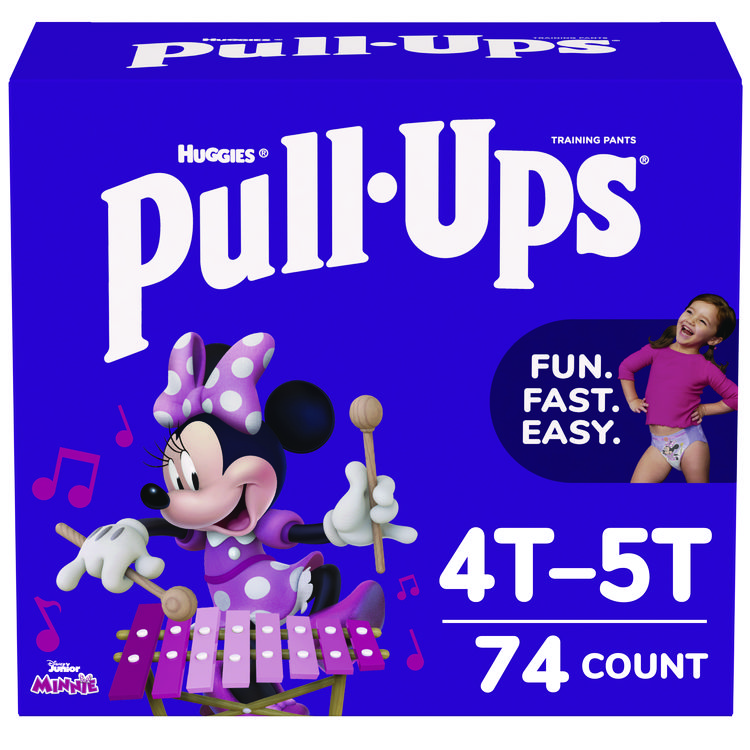 Huggies Pull Ups Learning Designs Potty Training Pants for Girls, Size 6, 4T-5T, 38 lbs to 50 lbs, 74/Carton (KCM45272)
