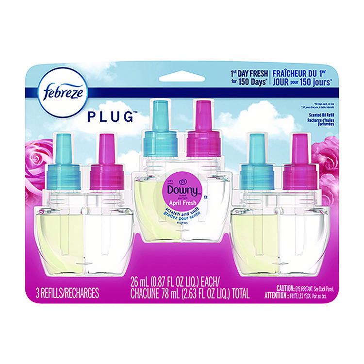 Febreze PLUG Air Freshener Refills, Downy April Fresh, 0.87 oz (PGC52369)