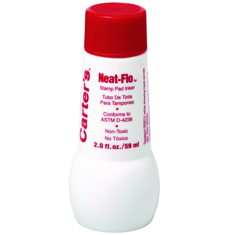 Carter's Neat-Flo Stamp Pad Inker, 2 oz Bottle, Red (AVE21447EA)