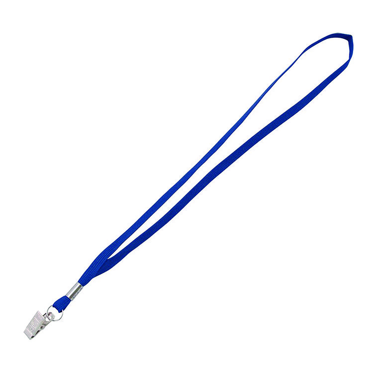 Advantus Metal Flat Clip Lanyard, 36" Long, Blue, 100/Pack (AVT97127)