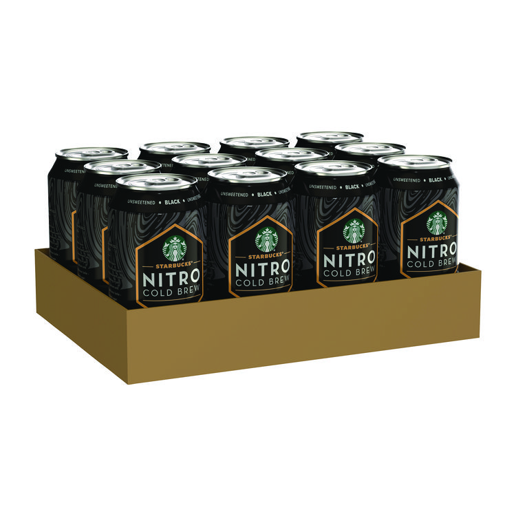 Starbucks Nitro Cold Brew Coffee, Black Unsweetened, 9.6 oz Can, 12/Carton (SBKPEP19286)