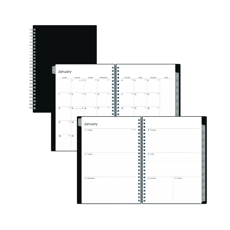 Blue Sky Enterprise Weekly/Monthly Notes Planner, 8.63" x 5.88", Black Cover, 12-Month (Jan to Dec): 2026 (BLS131793)