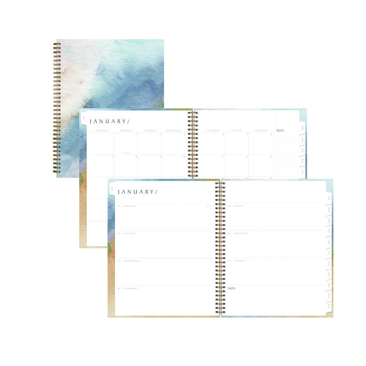 Blue Sky One Tree Planted Andreo Weekly/Monthly Planner, Abstract Artwork, 11" x 8.5", Blue/Sand/Green Cover, 12-Month (Jan-Dec): 2026 (BLS137948)