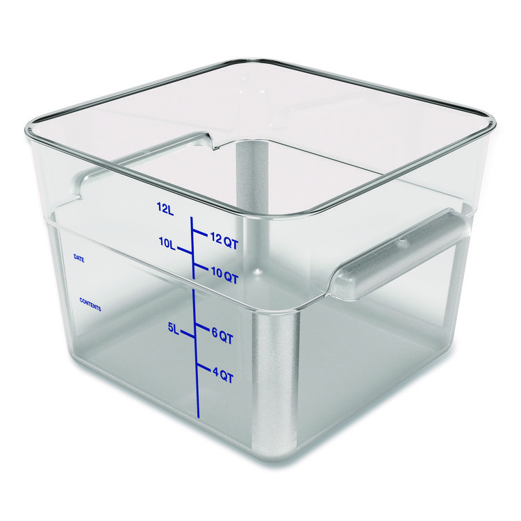 Carlisle Squares Polycarbonate Food Storage Container, 12 qt, 11.13 x 11.13 x 8.25, Clear, Plastic (CFS1195407)