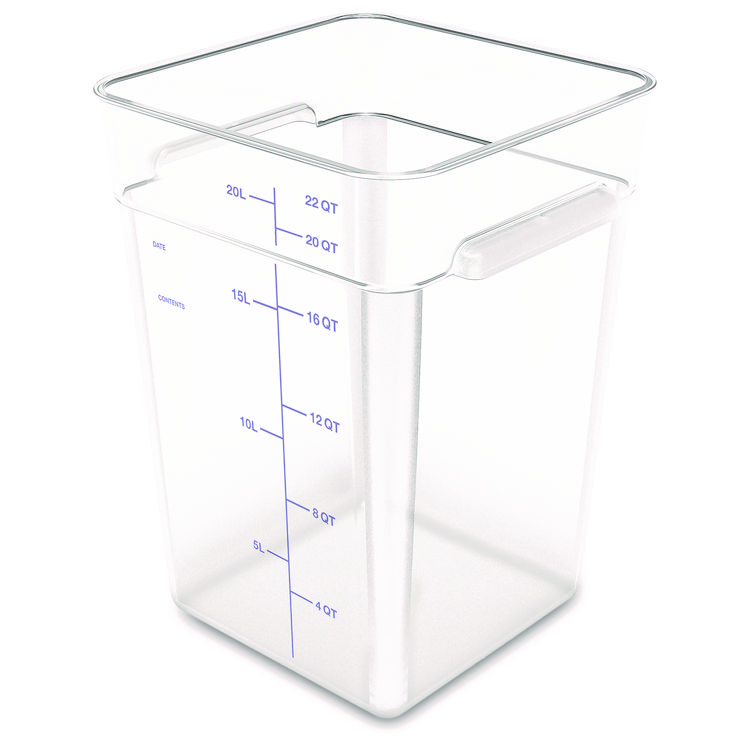 CFS1195607 - Carlisle Squares Polycarbonate Food Storage Container, 22 qt, 11 13 x 11.13 x 15.72, Clear, Plastic (CFS1195607)