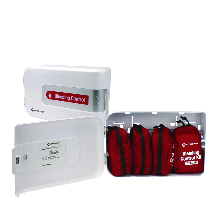 First Aid Only SmartCompliance Complete Bleeding Control Station - Deluxe Pro, 64 Pieces, Plastic Case (FAO91143)