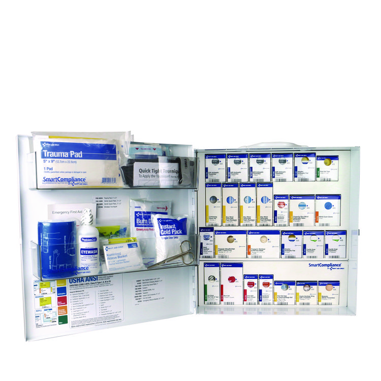 First Aid Only 91379 Large Metal SmartCompliance Food Service Cabinet ANSI B with No Medications, 337 Pieces, Metal Case (FAO91379)
