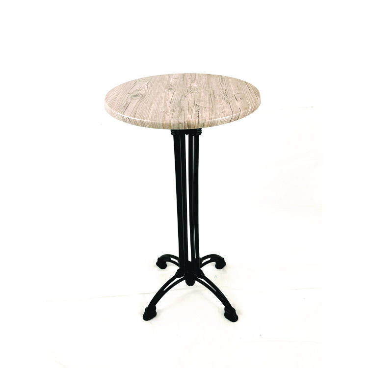 JMC FURNITURE Topalit Tables, Round, 24" dia x 44"h, Washington Pine Top, Black Iron Base/Legs (JMC106P24R7)