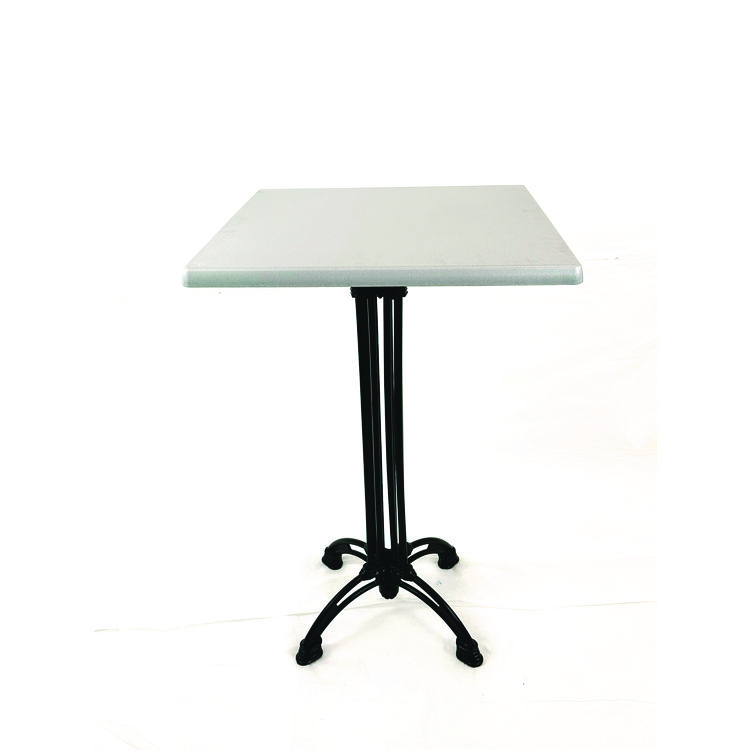 JMC FURNITURE Topalit Tables, Square, 32 x 32 x 44, Brushed Silver Top, Black Iron Base/Legs (JMC106P32322)