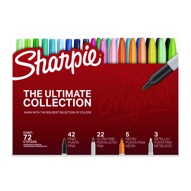 Sharpie Permanent Markers Ultimate Collection, Assorted Tip Sizes/Types, Assorted Colors, 72/Pack (SAN2199816)
