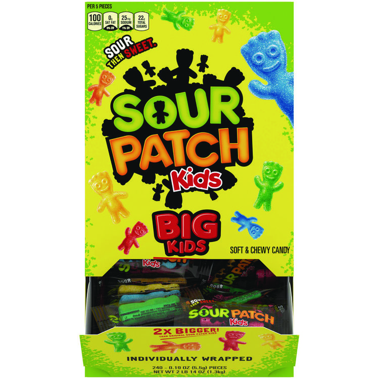 Sour Patch Kids Fruit Flavored Candy, Grab-and-Go, 240-Pieces/Box (CDB43147)