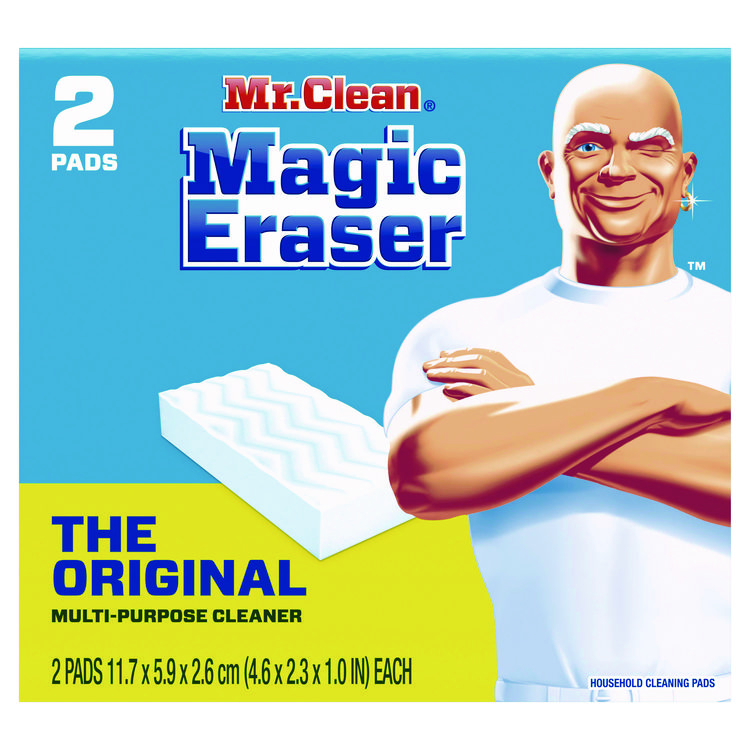 Mr. Clean Magic Eraser, 4.6 x 2.3, 1" Thick, White, 2/Pack, 12 Packs/Carton (PGC43515)