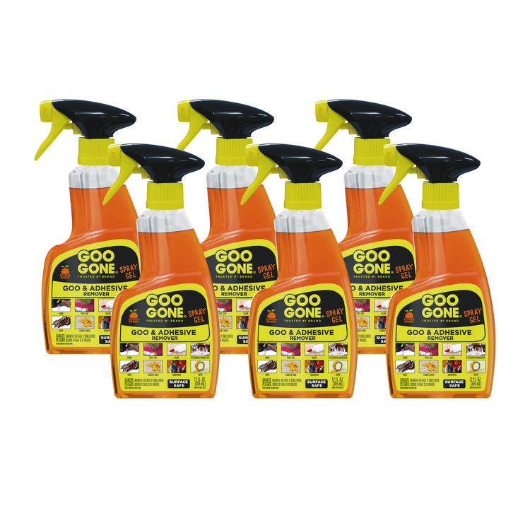 Goo Gone Spray Gel Cleaner, Citrus Scent, 12 oz Spray Bottle, 6/Carton (WMN2096)