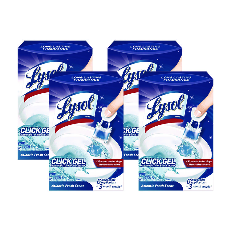 LYSOL Brand Click Gel Automatic Toilet Bowl Cleaner, Ocean Fresh, 6/Box, 4 Boxes/Carton (RAC89059CT)