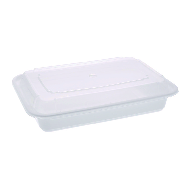 Pactiv Evergreen Newspring VERSAtainer Microwavable Containers, Base/Lid Combo, 8.8 x 6 x 2, White/Clear, Plastic, 150/Carton (PCTNC868)