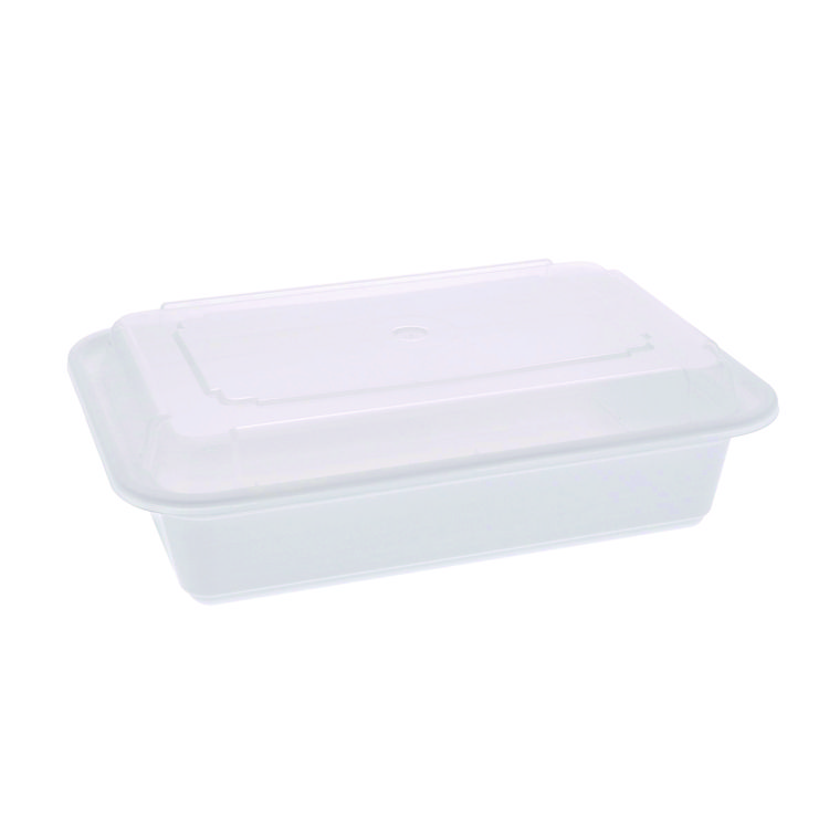 Pactiv Evergreen Newspring VERSAtainer Microwavable Containers, Base/Lid Combo, 8.8 x 6 x 2.5, White/Clear, Plastic, 150/Carton (PCTNC888)