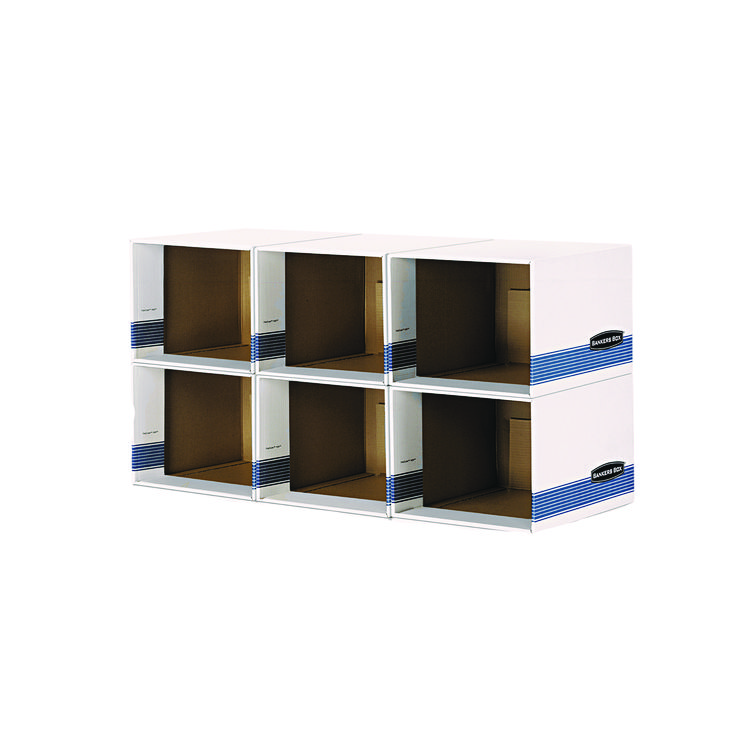 Bankers Box File/Cube Box Shell, Legal/Letter, 23.75 x 19.75, White/Blue, 6/Carton (FEL0162601)